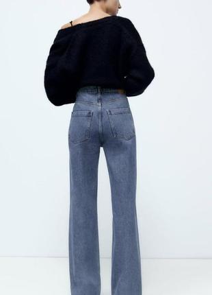 Трендовые новые прямые джинсы zara джинсы трубы с высокой посадкой мягкие джинсы3 фото
