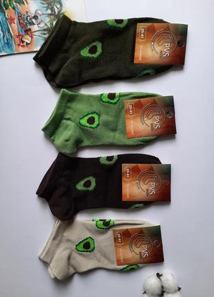 Носки женские короткие цветные авокадо crazy socks3 фото