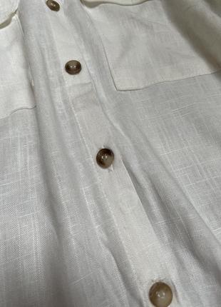 Натуральна блуза сорочка з кишенями блузка рубашка базовая с карманами3 фото