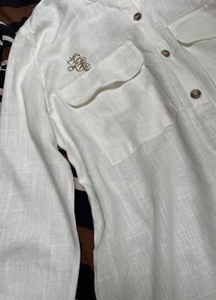 Натуральна блуза сорочка з кишенями блузка рубашка базовая с карманами2 фото