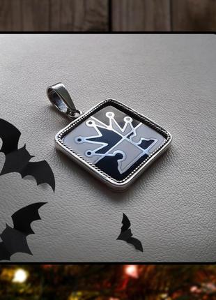 🔹️подвеска серебро эмаль кулон  шахматы сюжет  король талисман