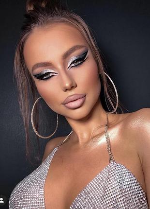 Сережки кільця великі 10см зі стразами золотисті сережки масивні