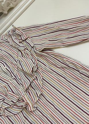 Рубашка  zara с рюшами в полоску