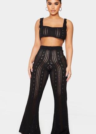 Вязаные штаны wide leg