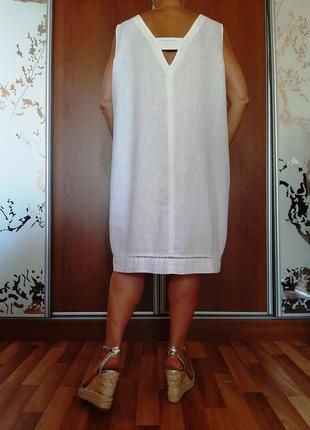 Натуральне плаття білосніжне льон+віскоза8 фото