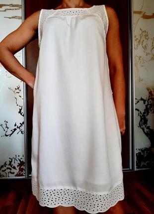 Белоснежное натуральное платье из 100% лиоцелла(эвкалипт)