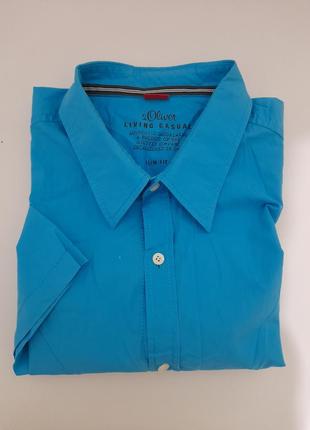 Рубашка класскика корткиий рукав р. xxl - 3xl- 5xl -s.oliver1 фото