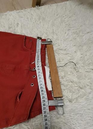 Класна червона джинсова міні-спідниця (кежуал), bershka9 фото
