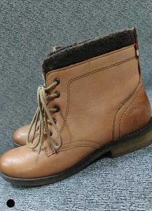 Кожаные брендовые женский ботинки в идеале 39-40р.!