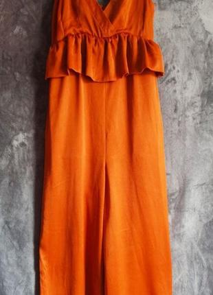 Жіночий гірчичний комбінезон штани кюлоти на бретелях reserved2 фото