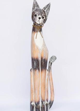 Статуэтка кошка деревянная напольная митха высота 60см1 фото