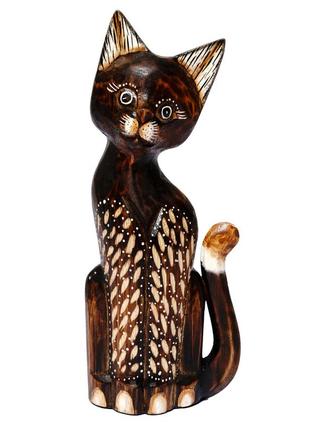 Статуэтка кошка деревянная резная малах высота 25см1 фото