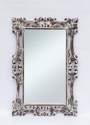 Зеркало настенное в деревянной резной раме ажур размеры 100см*70см
