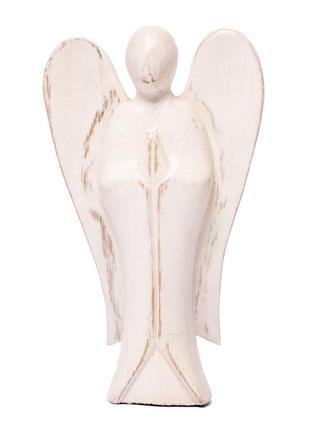 Статуэтка ангел белого цвета деревянный высота 15 см1 фото