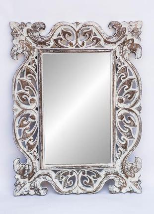 Зеркало настенное в резной деревянной раме ажур размеры 100см*70см