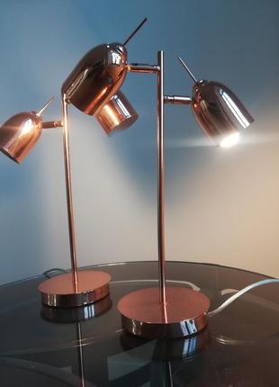 Пара настільні лампи металеві світильники мідь