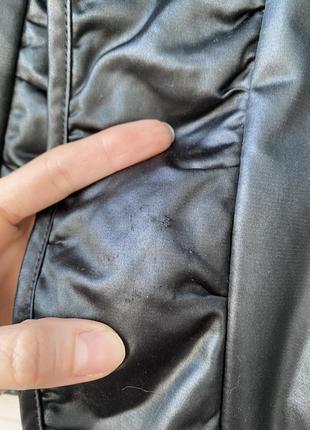 Куртка на весну под кожу чёрная короткая оверсайз8 фото
