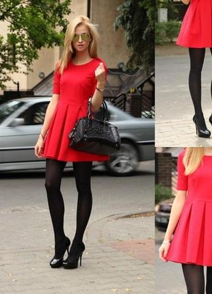 Стильное красное платье zara