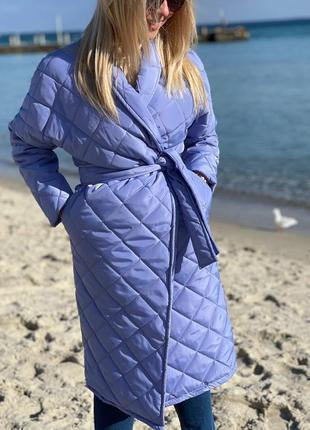 Куртка пальто женское длинное деми на синтепоне весна8 фото