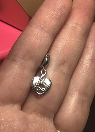 💙💛акція💙💛шарм намистина підвіска кулончик серце срібло з фианитом2 фото