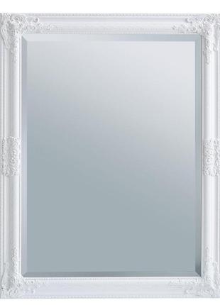 Зеркало настенное с деревянной рамкой 70х90 см белое hotdeal
