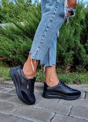 Кросівки р36-41 натуральна шкіра, замша чорні україна кросівки шкіряні