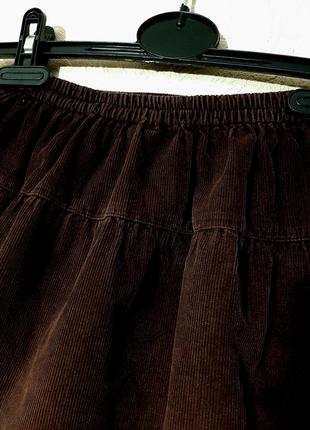 Tinker tailor бренд юбка вельветовая на кокетке коричневая на девочку 5/6 лет аппликация цветы9 фото