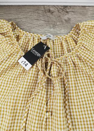 Брендовая шикарная стильная свободного кроя блуза в клетку george🧡5 фото