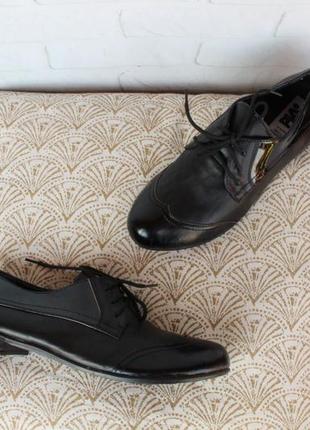Черные кожаные туфли на шнурках, оксфорды 36, 37 размера