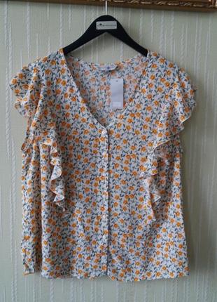 F&f блуза з рюшами в дрібний квітковий принт з віскози2 фото