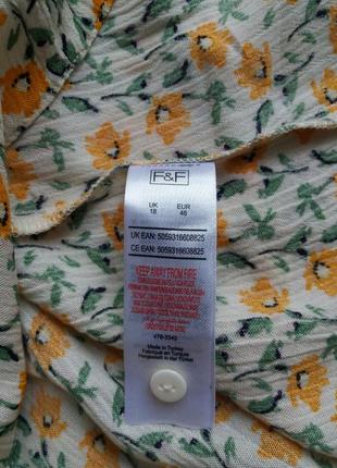F&f блуза з рюшами в дрібний квітковий принт з віскози6 фото