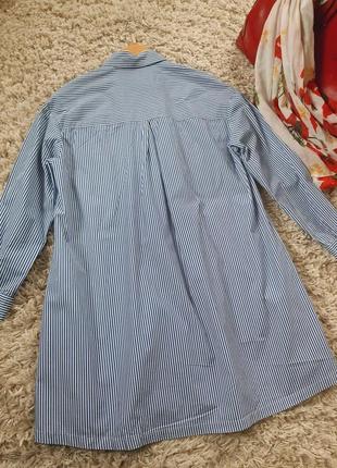 Стильное платье рубашка с карманами / в полоску/свободный крой,stradivarius, p. s-m3 фото