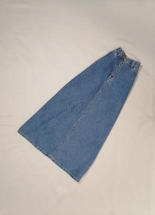 Длинная джинсовая юбка макси с карманами англия довга спідниця з кишенями англія