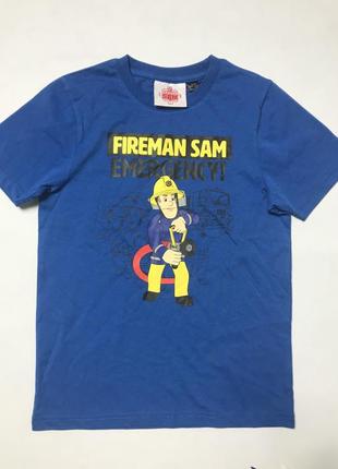 Хлопкова футболка на хлопчика пожарник сем в асортименті1 фото