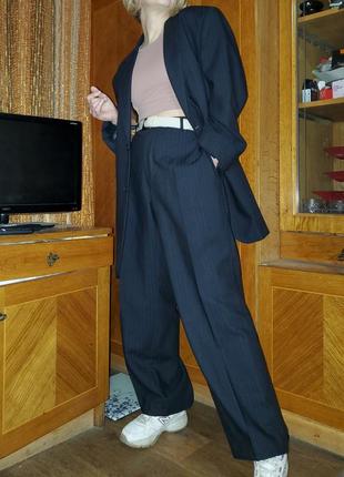 Вовняний брючний костюм kenzo з чоловічого плеча унісекс шерсть оверсайз