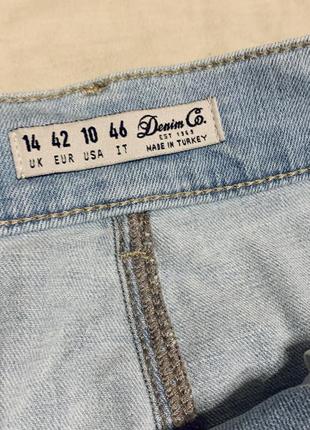 Голубая джинсовая юбка с пояском denim co3 фото