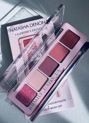 Natasha denona mini crush valentine's makeup set палетка теней и кисть