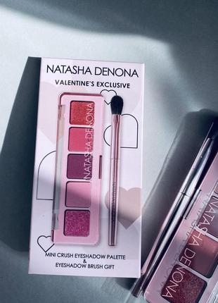 Natasha denona mini crush valentine's makeup set палетка теней и кисть5 фото