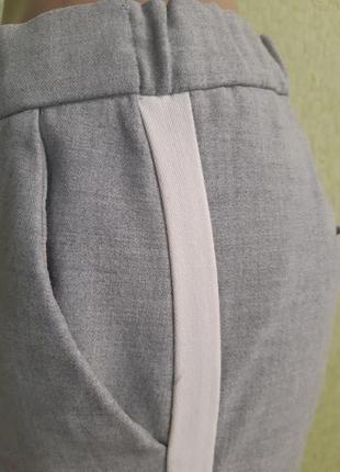 Брюки джогеры  штаны zara  серые с лампасами5 фото