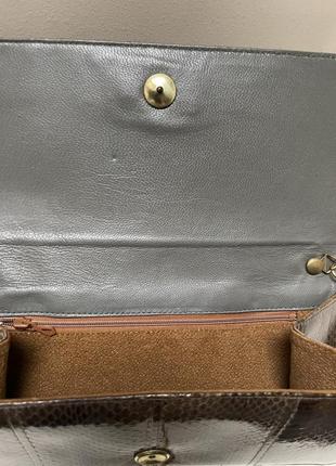 Кожаный клатч сумка на цепочке на плече винтаж италия7 фото