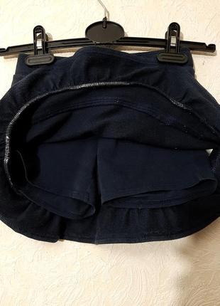Спідниця-шорти синя міні на дівчинку 4-5-6-7 років трикотаж тринитка бавовна бренд old navy