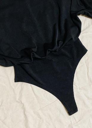Чёрный трикотажный боди boohoo2 фото