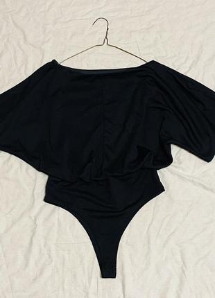 Чёрный трикотажный боди boohoo5 фото