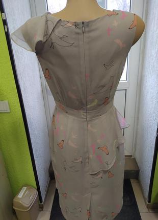 🌷🌷крассивенное воздушное шифоновое платье миди принт в птици olivia rubin7 фото