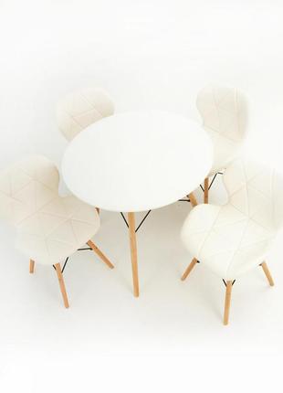 Комплект кухонной мебели maxy стол и 4 кресла белый2 фото