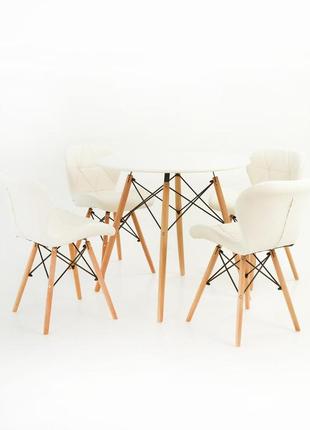 Комплект кухонной мебели maxy стол и 4 кресла белый6 фото