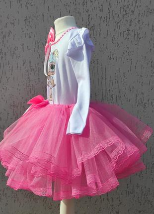 Наряд лол для дівчинки костюм lol для дівчинки рожева спідничка з фатину наряд лол5 фото
