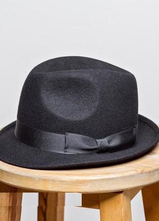 Чоловіча чорна фетрова капелюха поля 4 см розмір 58 см
