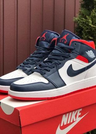 Р.41-45 кроссовки nike air jordan (сине/бело/красные)  ks 11051