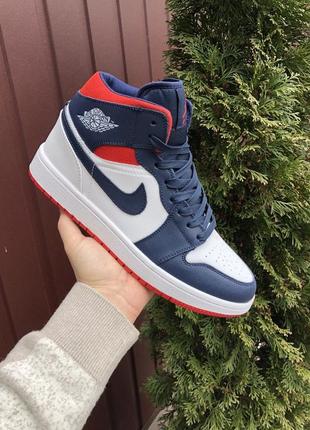 Р.41-45 кроссовки nike air jordan (сине/бело/красные)  ks 11051